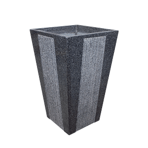 Granit Krukke konisk med lodrette riller 40x40x65 cm