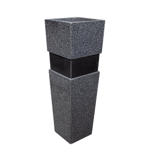 Poleret Granit Krukke med sort bånd 22x22x67 cm