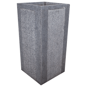 Granit Krukke firkantet - Lodrette riller 40x40x90 cm